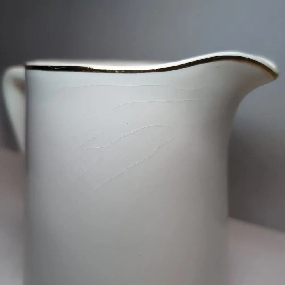 Vintage Sabin China Cathy Rose‎ Pitcher Smooth Edge Gold Trim